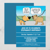 Cute and Funny Wrinkly Dog Birthday Party Kaart (Voorkant / Achterkant)