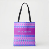 Cute and Girly Pink Paars en Blue Tote Bag (Voorkant)