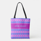 Cute and Girly Pink Paars en Blue Tote Bag (Achterkant)