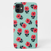 Cute and Girly Red Flowers Pattern Case-Mate iPhone Case (Achterkant)