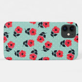 Cute and Girly Red Flowers Pattern Case-Mate iPhone Case (Achterkant (horizontaal))