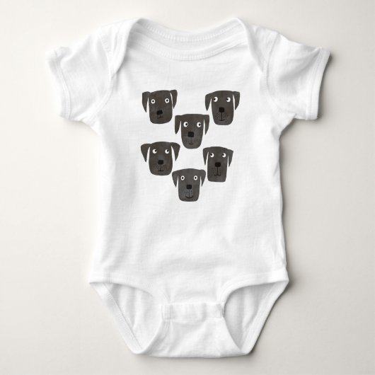Cute and Goofy Black Labrador Retriever Dog Romper (Voorkant)