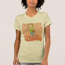 Cute and Groovy Hippie Girl Cartoon Slogan T-shirt