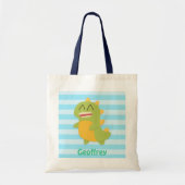 Cute and Happy Dinosaur Kinder Gepersonaliseerd Ta Tote Bag (Voorkant)