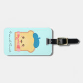 Cute and Happy French toast Bagagelabel (Voorkant horizontaal)