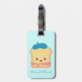 Cute and Happy French toast Bagagelabel (Achterkant verticaal)