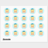 Cute and Happy French toast Ronde Sticker (Vel)