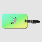 Cute and Happy Kenya Zebra Birthday Bagagelabel (Voorkant (horizontaal))