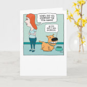 Cute and Happy Overfeed Dog Funny Birthday Kaart (Gele Bloem)