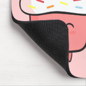 Cute and Happy Pink Cupcake met Cherry Muismat (Hoek)