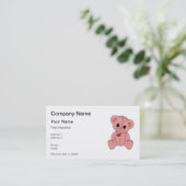 Cute and Happy Pink Teddy Bear Visitekaartje (Staand voorkant)