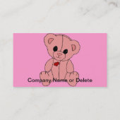Cute and Happy Pink Teddy Bear Visitekaartje (Achterkant)