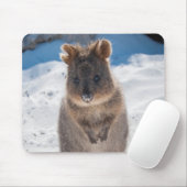 Cute and happy Quokka op het strand in Australië Muismat (Met muis)