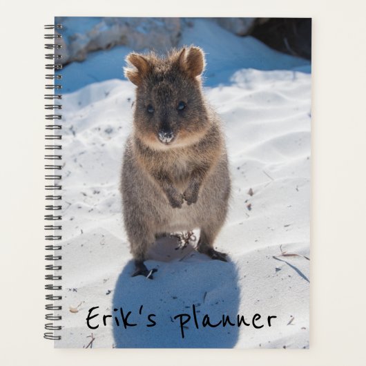 Cute and happy Quokka op het strand in Australië Planner (Voorkant)