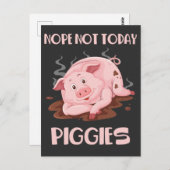 Cute and Lazy Pig Funny Hog Sleeping Boerderij Ani Briefkaart (Voorkant / Achterkant)