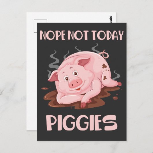 Cute and Lazy Pig Funny Hog Sleeping Boerderij Ani Briefkaart (Voorkant / Achterkant)