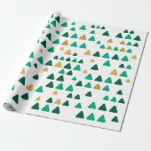 Cute and Minimalistic Green and Golden Woods Cadeaupapier (Uitgerold)