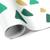Cute and Minimalistic Green and Golden Woods Cadeaupapier (Rol Hoek)