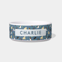 Cute and Modern Blue Dog Pattern