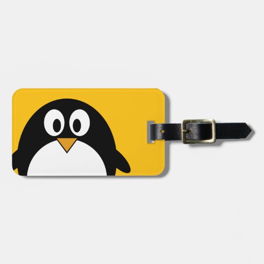 Cute and Modern Cartoon Penguin Bagagelabel (Voorkant horizontaal)
