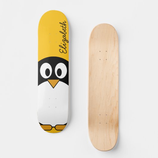 Cute and Modern Cartoon Penguin Persoonlijk Skateboard (Voorkant)