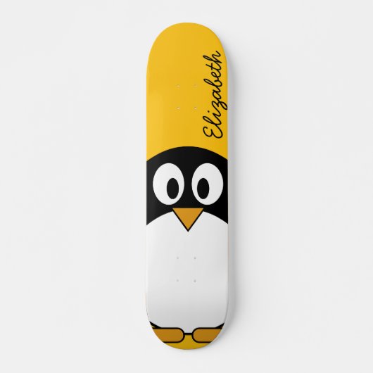 Cute and Modern Cartoon Penguin Persoonlijk Skateboard (Voorkant)
