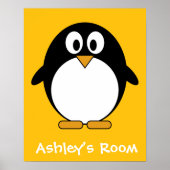 Cute and Modern Cartoon Penguin Poster (Voorkant)