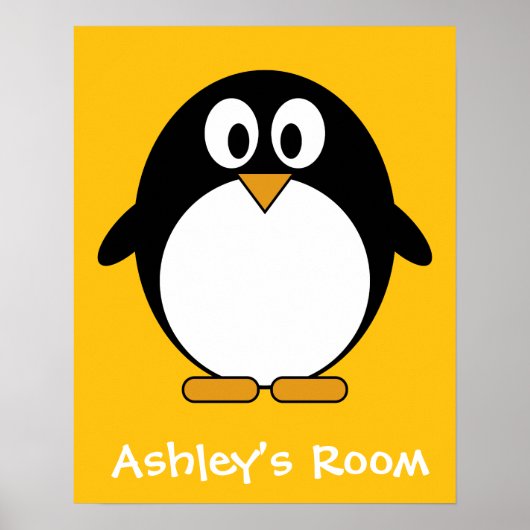 Cute and Modern Cartoon Penguin Poster (Voorkant)