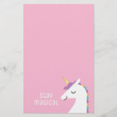 Cute and Modern Rainbow Unicorn Briefpapier (Voorkant)