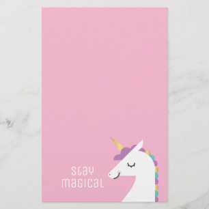Cute and Modern Rainbow Unicorn Briefpapier