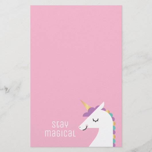 Cute and Modern Rainbow Unicorn Briefpapier (Voorkant)