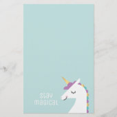 Cute and Modern Rainbow Unicorn Briefpapier (Voorkant)