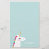 Cute and Modern Rainbow Unicorn Briefpapier (Voorkant)