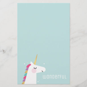 Cute and Modern Rainbow Unicorn Briefpapier