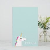 Cute and Modern Rainbow Unicorn Briefpapier (Staand voorkant)