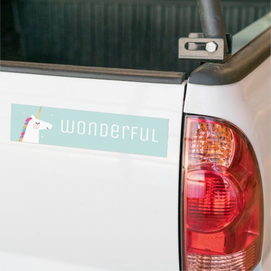 Cute and Modern Rainbow Unicorn Bumpersticker (Op Truck)