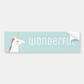 Cute and Modern Rainbow Unicorn Bumpersticker (Voorkant)