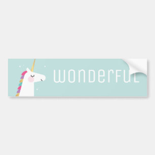 Cute and Modern Rainbow Unicorn Bumpersticker