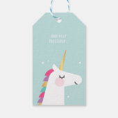 Cute and Modern Rainbow Unicorn Cadeaulabel (Achterkant)