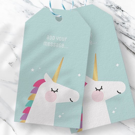 Cute and Modern Rainbow Unicorn Cadeaulabel
