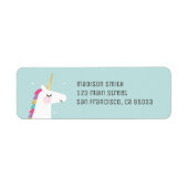 Cute and Modern Rainbow Unicorn Etiket (Voorkant)