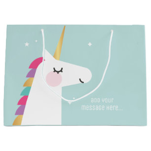 Cute and Modern Rainbow Unicorn Groot Cadeauzakje