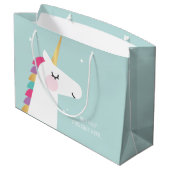 Cute and Modern Rainbow Unicorn Groot Cadeauzakje (Achterkant Gekanteld)