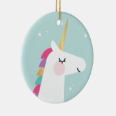 Cute and Modern Rainbow Unicorn Keramisch Ornament (Rechts)