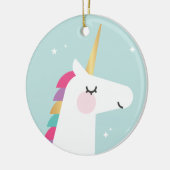 Cute and Modern Rainbow Unicorn Keramisch Ornament (Links)