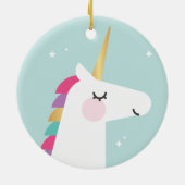 Cute and Modern Rainbow Unicorn Keramisch Ornament (Achterkant)