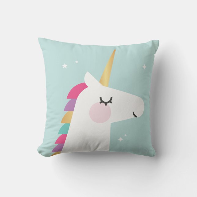 Cute and Modern Rainbow Unicorn Kussen (Voorkant)