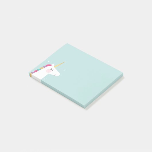 Cute and Modern Rainbow Unicorn Post-it® Notes (Schuin)