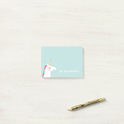 Cute and Modern Rainbow Unicorn Post-it® Notes (Op bureau)