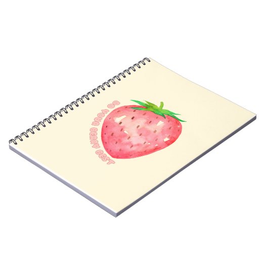Cute and Motivational Strawberry Notebook Notitieboek (Linkerzijde)